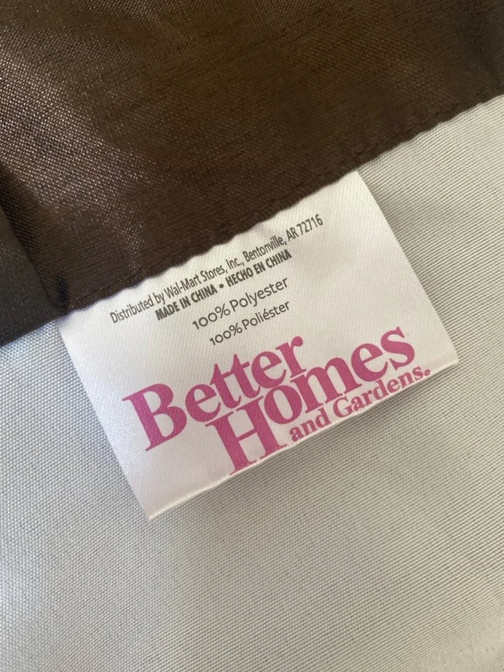 Better Homes & Gardens 2 Dark Brown Curtain Panels Rod Pocket 54” x 64”